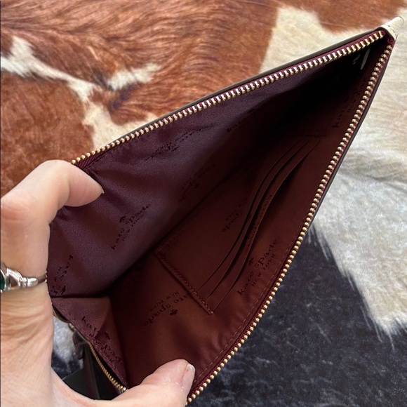 Brand New Kate Spade Colorblock Saffiano Leather L-Zip Medium Wristlet Lilac - Picture 9 of 16